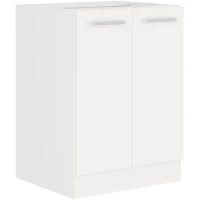 ATLAS Meuble bas 2 portes - Décor blanc - L60 x P52 x H82 cm - Plan de travail non inclus(m-1)