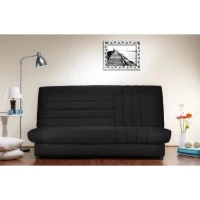COMFORT BULTEX Banquette clic-clac 3 places -Tissu noir - Made in France - L 192 x P 95 cm - BEIJA(m-2)