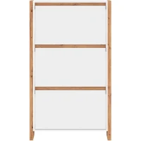 Meuble a chaussures - DENVER 49A - Blanc / Chene - 70 x 25 x 125 cm(m-4)