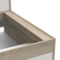 Lit enfant LIFE 1 personne - 90x190/200 - Rangements - Décor Chene et blanc - DEMEYERE - Fabriqué en France(m-6)