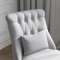 HOMCOM Poltrona per Salotto Imbottita con Cuscino e Piedini Antiscivolo, Poltrona D'Arredo in Tessuto Effetto Lino e Legno, 52.5x69x77 cm, Grigio(m-7)