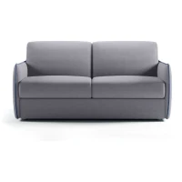 Canapé convertible express - matelas 14cm - AGATHE - Tissu Gris - 175 x 100 x 87 cm(m-5)