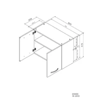 OSLO Meuble haut 2 portes - Blanc - L 80 x P 36 x H 58 cm(m-4)