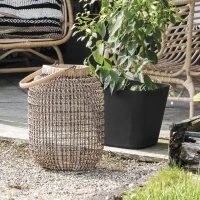 DEROMA Pot de fleurs carré Origin - 28 x 23,5 cm - 12 L - Anthracite(m-2)