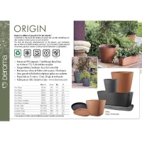 DEROMA Pot de fleurs carré Origin - 28 x 23,5 cm- 12 L - Gris(m-6)