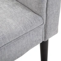 HOMCOM End of Bed Bench, Upholstered Bench Seat with Arm and Wooden Legs, Window Seat, Grey(m-9)