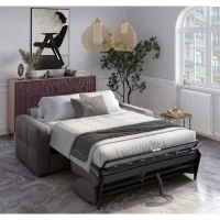 Canapé convertible express - 3 places - EUREKA - Tissu como 22 Graphite - 200 x 102 x 95 cm(m-6)