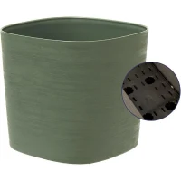 Pot avec réserve d'eau - GARDEN ID Respect - Vert de gris 25 x 25 cm - 100% déchets ménagers - 100% recyclable - Surface structurée.(m-3)