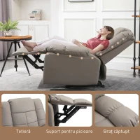 HOMCOM Fotoliu de Relaxare cu Masaj din Piele Artificiala(m-7)