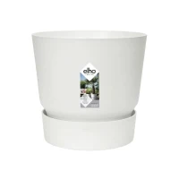 ELHO Pot de fleurs rond Greenville 25 - Extérieur - Ø 24,48 x H 23,31 cm - Blanc(m-2)