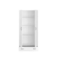 PARISOT Armoire 2 portes battantes + 1 tiroir - Panneaux de particules - Décor Blanc - L 78 cm x P 38 cm x H 170 cm - VARIA(m-6)