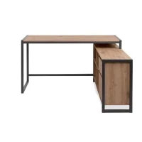 Bureau d'angle réversible Denver - Panneaux de particules - Coloris chene artisan, anthracite - 139 x 75 x 139 cm(m-5)