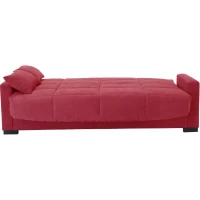Clic clac 3 places MEGAN 14 - Tissu Soro rouge - Avec accoudoirs - Couchage 130x190 cm - L223 x P96 x H103 cm(m-4)