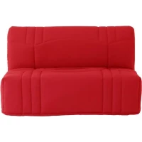 Banquette BZ DREAM - Tissu 100% Coton rouge - Couchage 140x190 cm - Classique - Moelleux(m-1)
