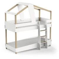 DEMEYERE Lits superposés TIMBER - 90 x 200 cm - Sommiers a lattes inclus - Bois et blanc(m-5)