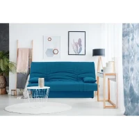 Banquette clic clac 3 places - Tissu bleu canard -  Style Contemporain - L 190 x P92 cm - DREAM(m-2)