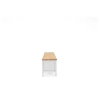 Meuble TV 2 tiroirs - Décor chene artisan et blanc - L 160 x P 45 x H 40 cm - BERGEN(m-6)