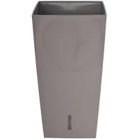 RIVIERA Pot de fleurs carré Eva New en plastique - 28 x 28 x H 52 cm - 31 L - Taupe(m-2)