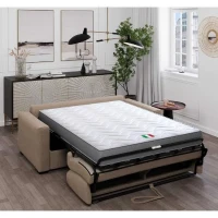 Canapé convertible express JOHN - 3 places - Tissu beige - 190 x 100 x 87 cm(m-2)