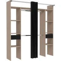 Kit dressing ARTIC EKIPA - Chene jackson et noir - 2 penderies + 2 tiroirs - L176 x P48 x H202 cm(m-1)