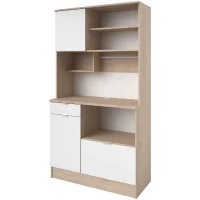 Buffet de cuisine - BECOOL -  100,2 x 185,7 x 45,3 cm - Chene / Blanc - PARISOT(m-5)