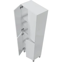 Meuble de salle de bain - double colonne - Blanc brillant - 4 portes - L60 x P35 x H182 cm - DESTAL(m-3)