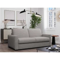 Canapé convertible express JOHN - 3 places - Tissu gris - 190 x 100 x 87 cm(m-5)