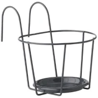 Porte Pot Balcon - GARDEN ID - 21 cm Anthracite - Taille Optimale - Design Élégant - Support Sûr(m-1)