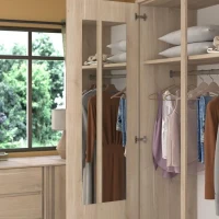 Armoire de chambre - Chene - 3 portes - 185 x 52 x 203 cm - PARISOT(m-3)