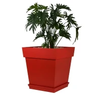 EDA Pot carré TOSCANE - 50 cm - 87 L - 49,5 x 49,5 x 52,5 cm - Rouge(m-2)