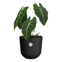 ELHO Pot de fleur Jazz Rond - Noir - Ø 26 x H 24 cm - Intérieur - 100% recyclé(m-1)