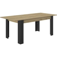 Table a manger extensible - GAMI - TRUST - Chene / Noir - 8 personnes - 160 x 90 x 77 cm(m-5)