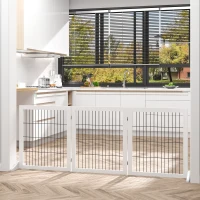 PawHut hondenomheining grenen wit 185 x 36 x 71 cm(m-13)