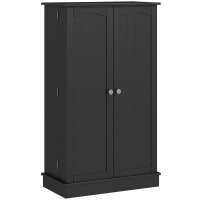 HOMCOM Armoire Garde-Manger Cuisine avec 2 Portes et 16 Étagères Alacena Moderne avec Étagères Ajustables 60x30x104cm Noir