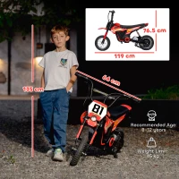 AIYAPLAY Kids Electric Motorbike 3 Gearboxes Speed Ride on Motorcycle with 41min Ranges - Red(m-3)