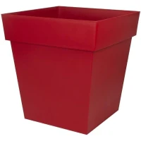 EDA Pot carré TOSCANE - 50 cm - 87 L - 49,5 x 49,5 x 52,5 cm - Rouge(m-1)