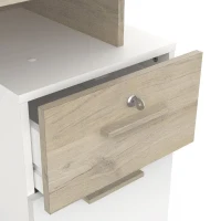 Bureau avec rangements - PLATON - Chene / blanc mat - L134,8 x P55 x H76,4 cm - DEMEYRE(m-3)