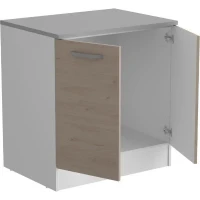 OSLO Meuble Bas 2 portes + plan - Décor Chene Jackson - L 80 x P 60 x H 86 cm(m-2)