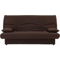 Banquette clic clac 3 places - Tissu chocolat -  Style Contemporain - L 190 x P 92 cm - DREAM(m-1)