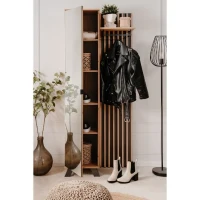 Vestiaire 1 porte 80x37x189,6 cm décor chene - MEDAN(m-3)