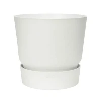 ELHO Pot de fleurs rond Greenville 40 - Extérieur - Ø 39 x H 36,8 cm - Blanc(m-1)