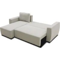 Canapé d'angle convertible réversible 3 a 4 places - PHARELL - Tissu beige - Coffre de rangement - L 224 x P 155 x H 85 cm(m-4)