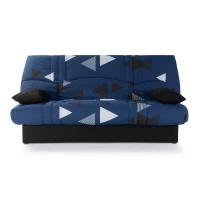 Banquette clic clac 3 places - tissu Bikini bleu - Style contemporain -  L 190 x P 92 cm - DREAM(m-1)