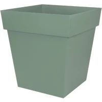 EDA Pot carré TOSCANE - 50 cm - 87 L - 49,5 x 49,5 x 52,5 cm - Vert laurier(m-1)