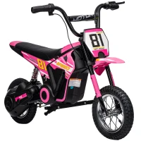 AIYAPLAY Kids Electric Motorbike, 24V Ride On Motorcycle with 3 Speeds and Rear Suspension, Dirt Bike for 8-12 Years Old, Pink(m-10)