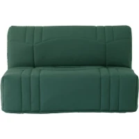 Banquette BZ DREAM - Tissu 100% Coton vert foret - Couchage 140x190 cm - Confort moelleux(m-1)