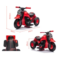 AIYAPLAY Kinder Elektro-Motorfiets, 6V Kindermotorfiets met Muziek, Bellen 2,5-3 km/u, voor 2-5 Jaar Kinderen(m-3)