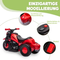 AIYAPLAY Kinder Elektro-Motorfiets, 6V Kindermotorfiets met Muziek, Bellen 2,5-3 km/u, voor 2-5 Jaar Kinderen(m-6)