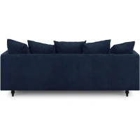 Canapé droit fixe 4 places - Tissu bleu - Classique - L 212 x P 93 cm - CONSTANCE(m-6)