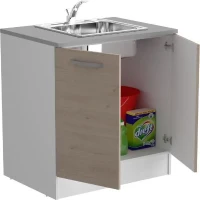 OSLO Meuble Bas 2 portes + plan - Décor Chene Jackson - L 80 x P 60 x H 86 cm(m-3)